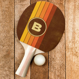 動揺してヴィンテージストライプスタイル付イニシャル 卓球ラケット