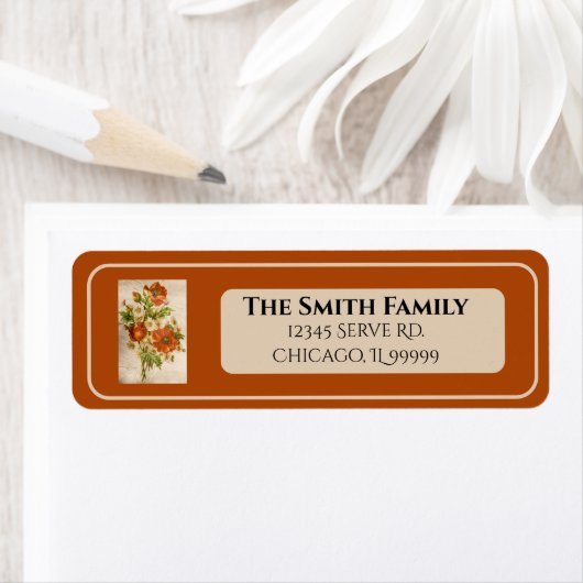 動揺してヴィンテージビクトリアンポピー差出人住所 ラベル (インサイチュ)