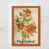 動揺してヴィンテージビクトリアン植物赤ポピー カード (正面)