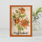 動揺してヴィンテージビクトリアン植物赤ポピー カード (スタンド正面)