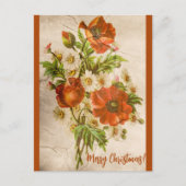 動揺してヴィンテージビクトリアン植物赤ポピー シーズンポストカード (正面)