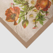 動揺してヴィンテージビクトリアン植物赤ポピー 薄葉紙 (詳細)