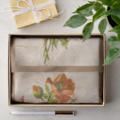 動揺してヴィンテージビクトリアン植物赤ポピー 薄葉紙 (ギフト)