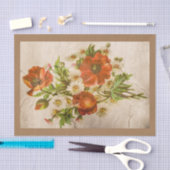 動揺してヴィンテージビクトリアン植物赤ポピー 薄葉紙 (クラフト)