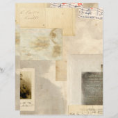 動揺してヴィンテージフェードジャーナルスクラップブック紙 (正面/裏面)