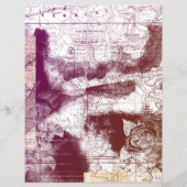 動揺してヴィンテージマップ仕訳帳スクラップブック紙 (裏面)