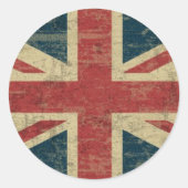動揺してヴィンテージユニオン国旗 ラウンドシール (正面)
