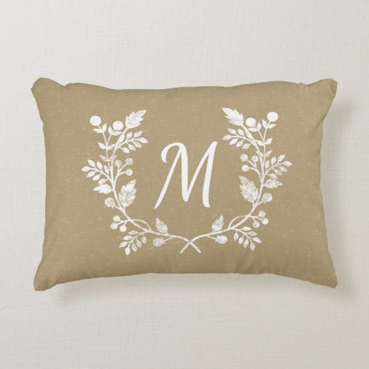 動揺してヴィンテージリースデザインカスタムイニシャル アクセントクッション (正面)