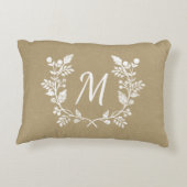 動揺してヴィンテージリースデザインカスタムイニシャル アクセントクッション (裏面)