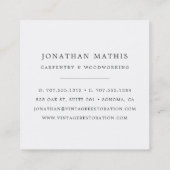 動揺してヴィンテージ再生木材 スクエア名刺 (裏面)