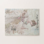 動揺してヴィンテージ女性が花粒集め ジグソーパズル (横)