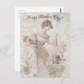 動揺してヴィンテージ女性が花粒集め ポストカード (正面/裏面)