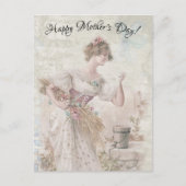 動揺してヴィンテージ女性が花粒集め ポストカード (正面)