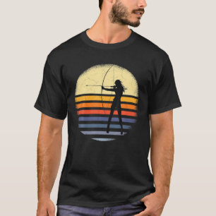 動揺してヴィンテージ弓狩り少女弓射手 Tシャツ