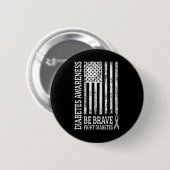 動揺してヴィンテージ米国国旗の糖尿病認識度 缶バッジ (正面&裏面)