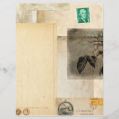 動揺してヴィンテージ転記仕訳帳スクラップブック紙 (裏面)