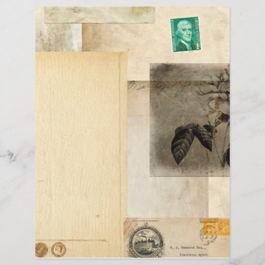 動揺してヴィンテージ転記仕訳帳スクラップブック紙 (裏面)