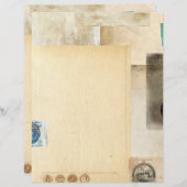 動揺してヴィンテージ転記仕訳帳スクラップブック紙 (正面/裏面)