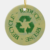 動揺して再利用のリサイクルのオーナメントを減らして下さい セラミックオーナメント (正面)