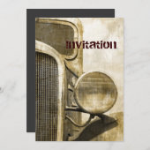 動揺して初期の素朴の田舎農車 招待状 (正面/裏面)