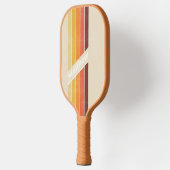 動揺して名ストライプの付きレトロ ピックルボールラケット (左)