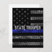 動揺して州警察国旗 サンキューカード (正面/裏面)