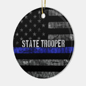 動揺して州警察国旗 セラミックオーナメント (左)
