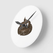 動揺して怒ウンチ ラウンド壁時計 (傾斜)