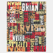 動揺して抽象芸術タイポグラフィ フリースブランケット (正面)