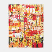 動揺して抽象芸術モダンタイポグラフィ フリースブランケット (正面)