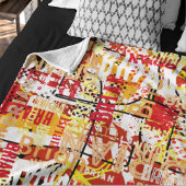 動揺して抽象芸術モダンタイポグラフィ フリースブランケット