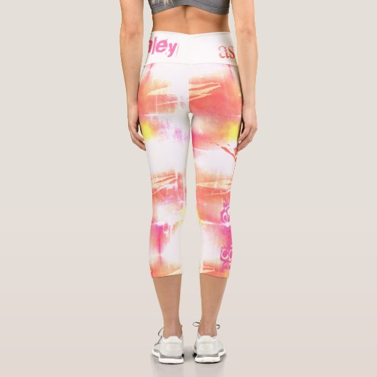 動揺して抽象芸術繰り返し名6文字HWCL カプリレギンス (裏面)