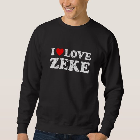 動揺して擦り切れたグランジスタイルI Love Zeke スウェットシャツ (正面)