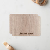 動揺して文字エレガントウッドボードプランクルック ノートカード (正面/裏面インサイチュ)