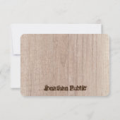 動揺して文字エレガントウッドボードプランクルック ノートカード (裏面)