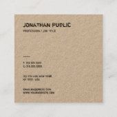 動揺して文字クラシッククラフ紙テンプレート スクエア名刺 (裏面)