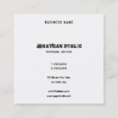 動揺して文字白黒B&Wテンプレート スクエア名刺 (裏面)