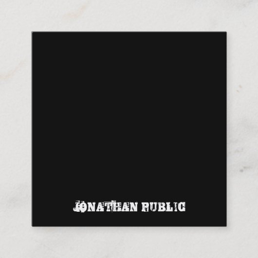 動揺して文字白黒B&Wテンプレート スクエア名刺 (正面)