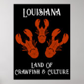 動揺して旅行ルイジアナ – クロフィッシュ&カルチャー ポスター (正面)
