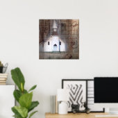 動揺して木初期の素朴国教会 ポスター (ホームオフィス)