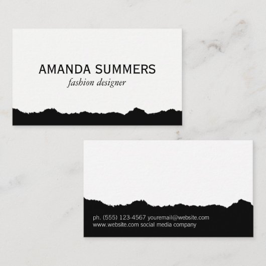 動揺して白黒 名刺 (正面/裏面)