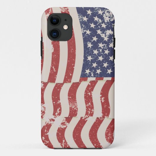 動揺して米国国旗 – 垂直 Case-Mate iPhoneケース (裏面)
