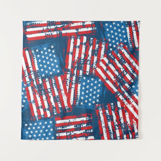 動揺して米国旗のパタ色彩の鮮やかーン タペストリー (正面(横))