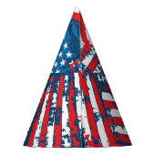 動揺して米国旗のパタ色彩の鮮やかーン パーティーハット (裏面)