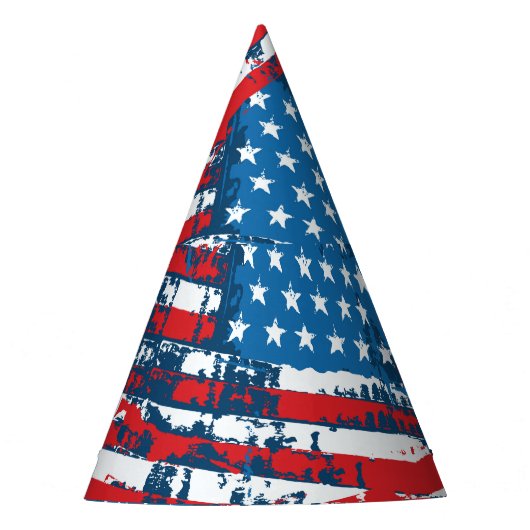 動揺して米国旗のパタ色彩の鮮やかーン パーティーハット (正面)