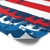 動揺して米国旗のパタ色彩の鮮やかーン ポスター (角)