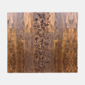 動揺して素朴木目、国バラ フリースブランケット (正面(横))