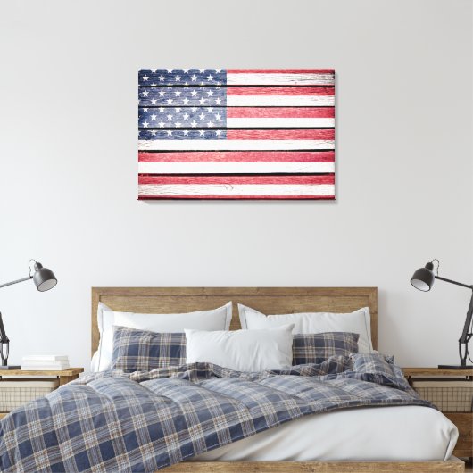 動揺して統一された州フラグ（木目イメージ） キャンバスプリント (インサイチュ (寝室))