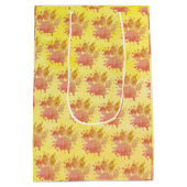 動揺して絵を描（ばちゃばちゃ）跳ねる犬のポープリント ミディアムペーパーバッグ (裏面)