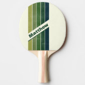 動揺して緑のレトロ5ストライプの名 卓球ラケット (正面)
